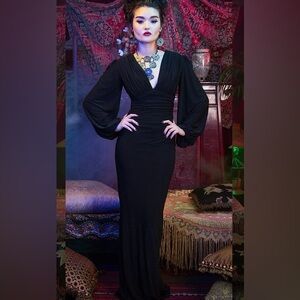 LAURA BYRNES Pinup Couture Gia Gown black maxi dress  size 2X‎